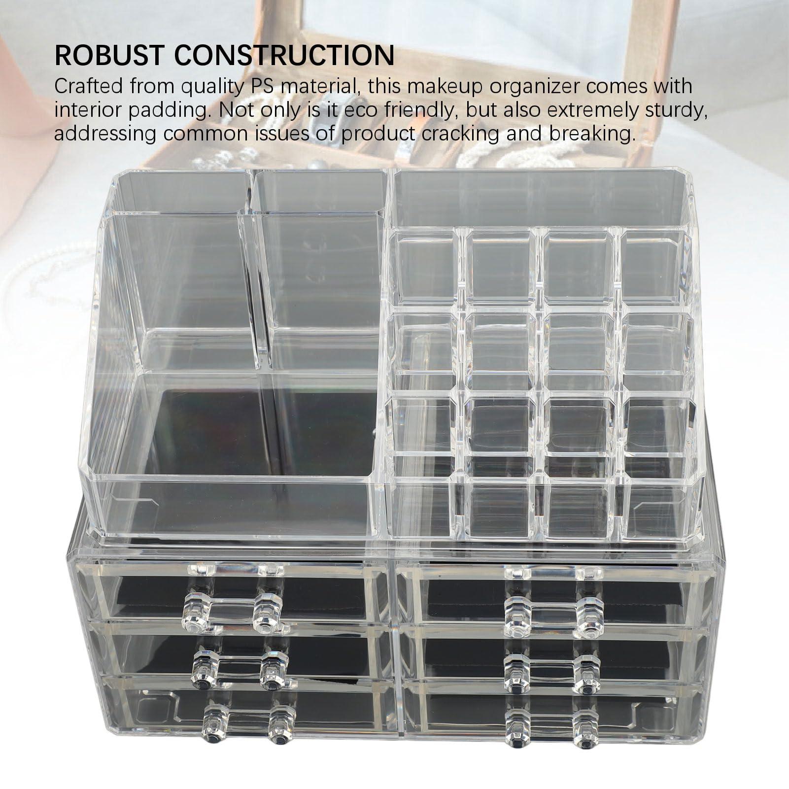 Pyhodi Pyhodi Clear Makeup Organizer, Stackable Cosmetic Display Case with 6 Drawers, 1 Tray, Cosmetic Display Case for Jewelry, Hair Accessories, Skincare Product Organizing, Pyhodikpq4om8wfa