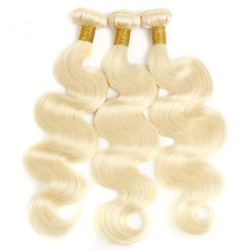 Freiuoke 613 Bundles Blonde Body Wave Human Hair Bundles 26 28 30 Inch Brazilian Unprocessed Virgin Hair 3 Bundles 613 Body Wave Bundles Hair Weave Blonde Bundles Human Hair Extensions
