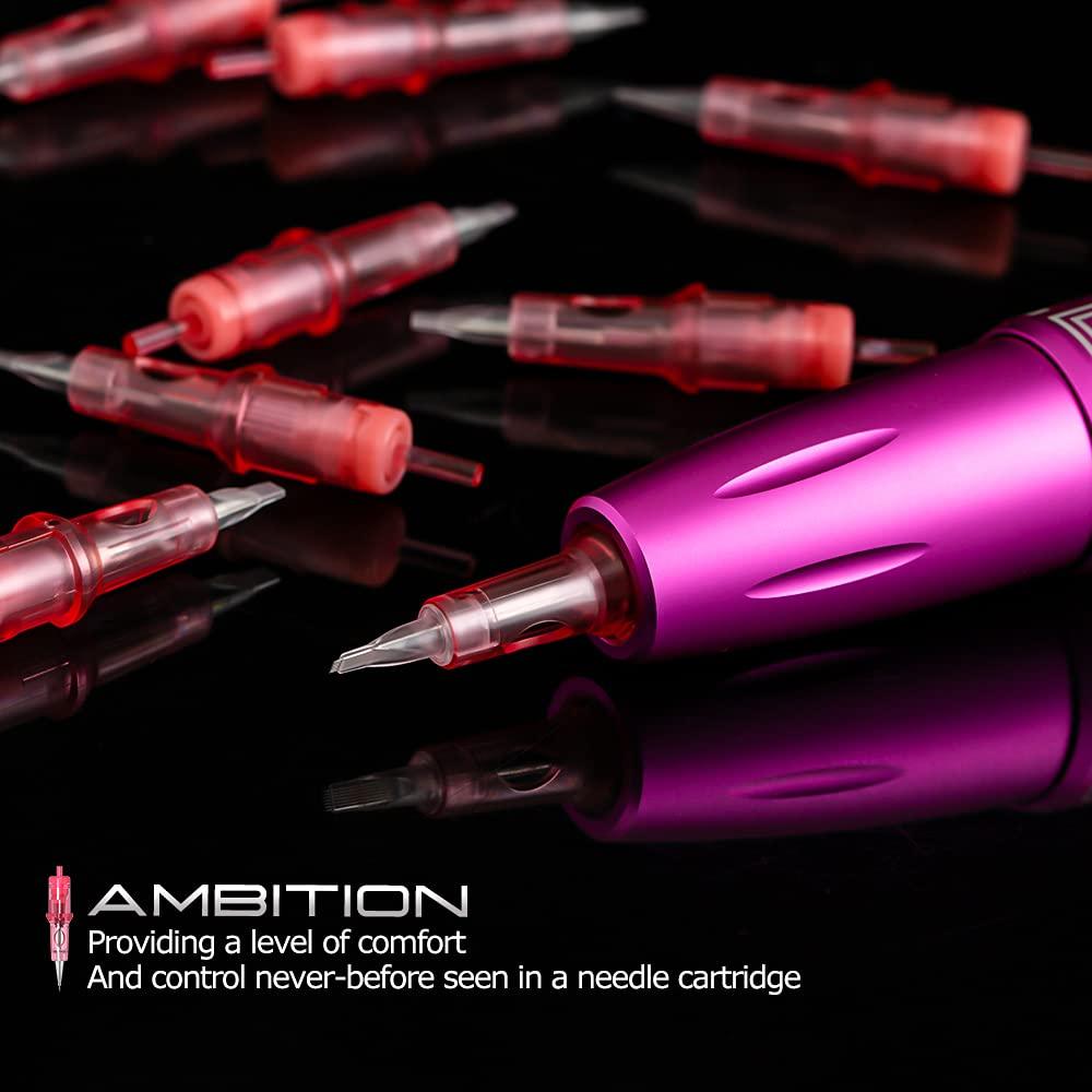 Ambition Ambition 20Pcs Disposable Tattoo Cartridge Needles Bugpin 3RL - 0.18MM Permanent Makeup Eyebrows Eyeliner Lips & SMP Tattoo Cartridge Supplies for Rotary Tattoo Pen Machine (0603RL)