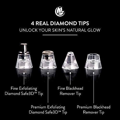 Microderm GLO Microderm GLO MINI Diamond Microdermabrasion and Suction Tool - Best Blackhead Remover Pore Vacuum - #1 Advanced Facial Treatment Machine - Anti Aging Wrinkle Care For Collagen Production & Acne Scars