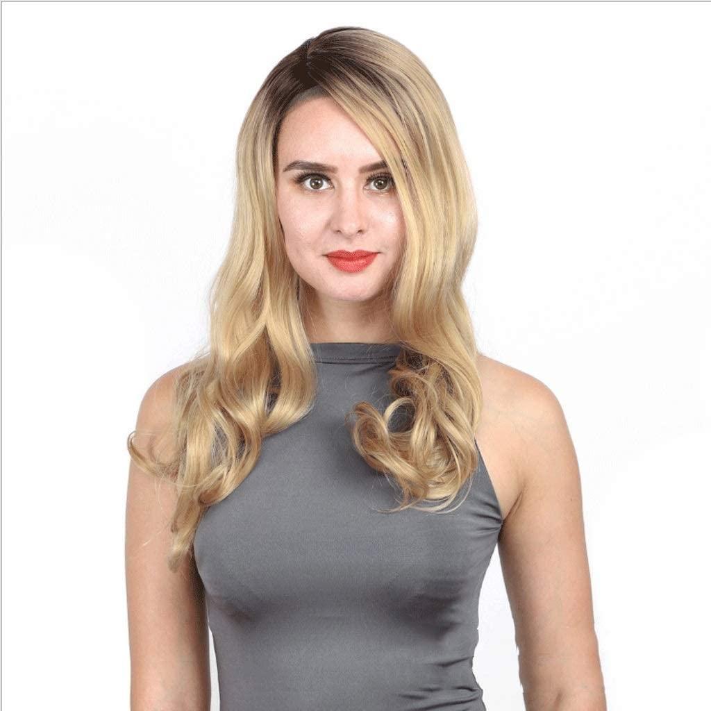 ZAEGO ZAEGO Cosplay Hair Wig Golden Front Lace Wig, Looks Natural, Slightly Curly Hair, Durable Material For Daily Use Closure Wigs Hair