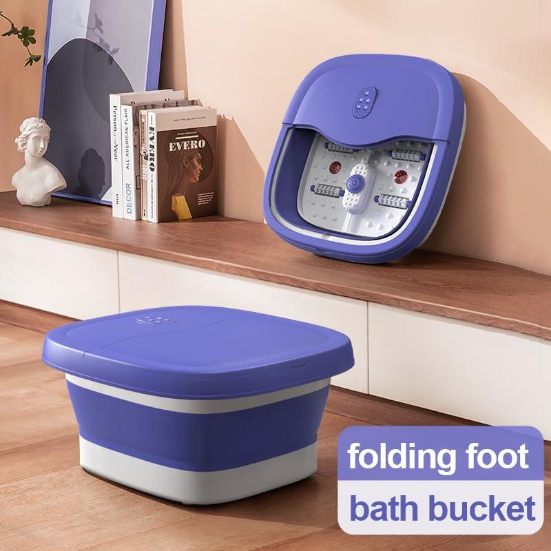 ele ELEOPTION ele ELEOPTION Collapsible Pedicure Foot Spa Electric Foot Bath Spa with Heat and Massage, Bubble, Foot Massager Spa for Feet Stress Relief Soaker Home Basin Purple