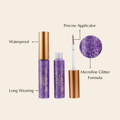 EPILYNX EPILYNX by Dr. Liia Hypoallergenic Eyeliner, Glitter Liquid Eyeliner I Gluten Free and Vegan for Sensitive Skin (5: Purple)