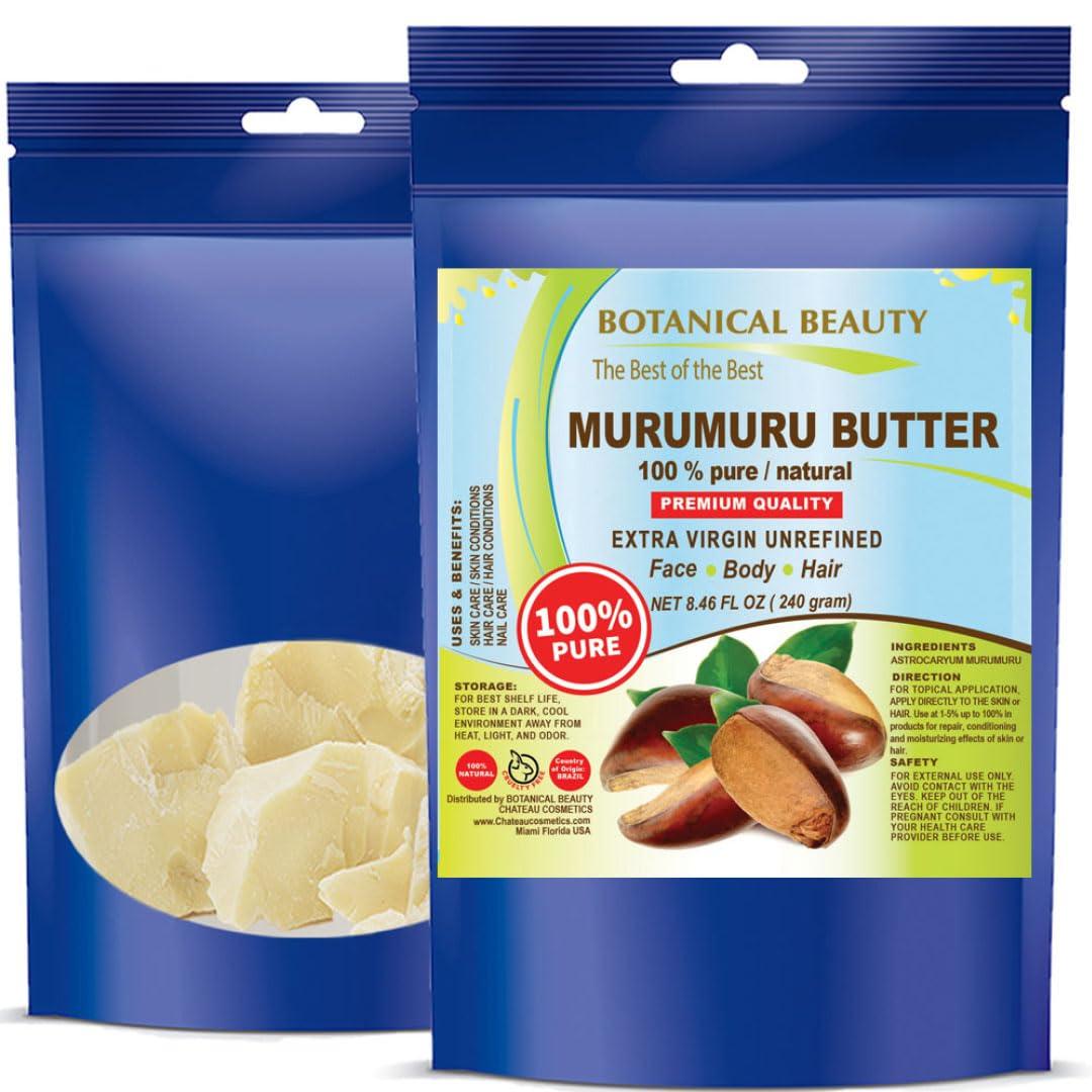 Botanical Beauty Botanical Beauty MURUMURU BUTTER Astrocaryum murumuru 100% Pure Natural, Unrefined, RAW, Virgin. Natural Skin Moisturizer Vegan for Face, Skin, Body, Hair, Lips, Nails, Lotions, Cream 8.46 oz 240 gr