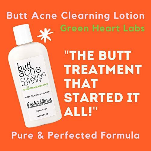 Green Heart Labs Brilliant Booty Kit | Butt Acne Clearing Lotion and ExfoliMATE Magic Body Exfoliating Cloth for Soft & Young Skin (Black)
