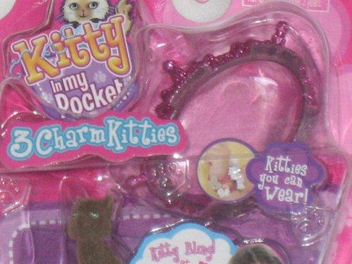 Kitty In My Pocket Kitty in My Pocket 3 Charm Kitties with Sparkling Dark Pink Bracelet