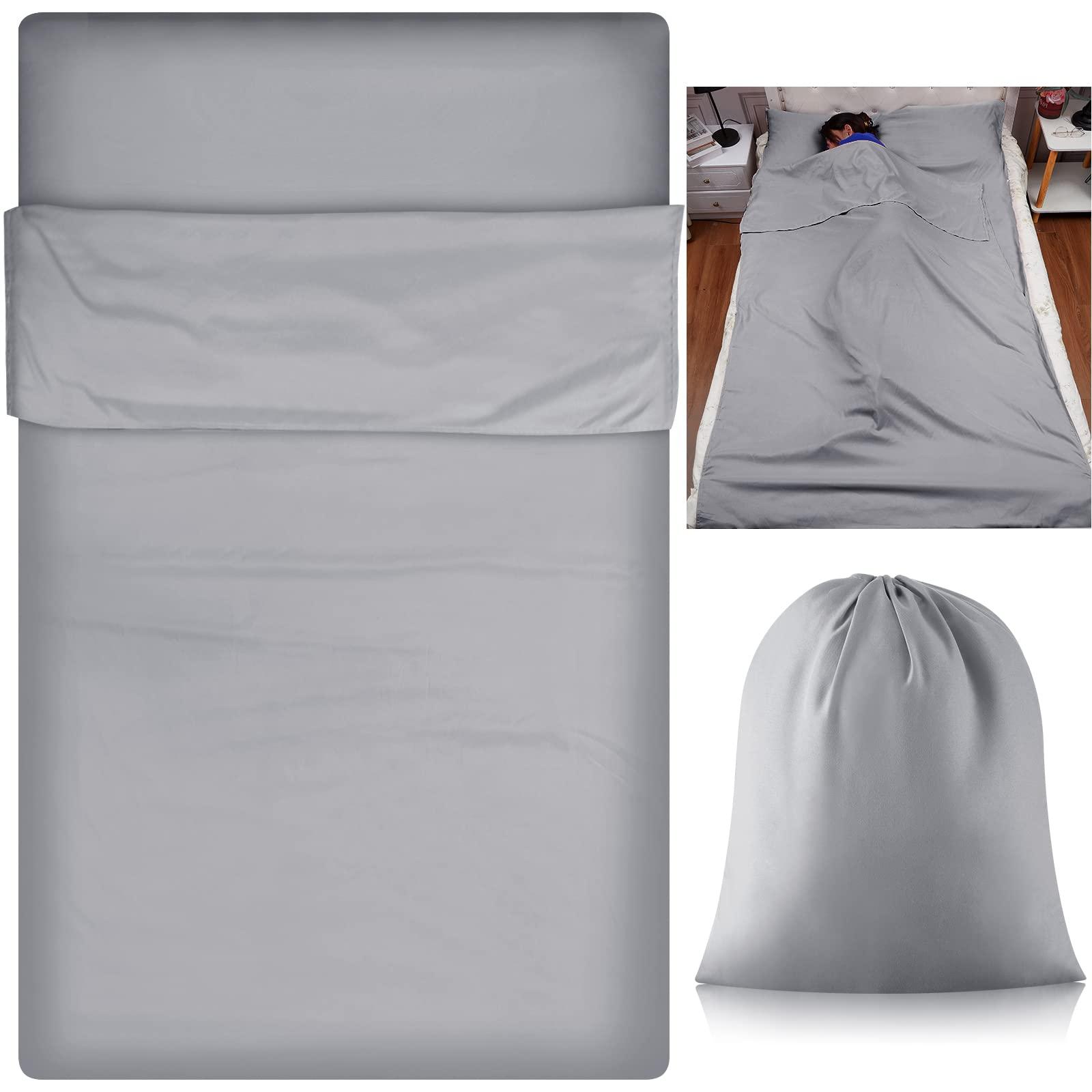 Irenare Irenare Self Tan Sleep Sack Breathable Self Tanning Sheet Protector for Bed Travel Sleeping Bag Camping and Sheet Liner for Outdoor Travel Hiking(Silver Gray)