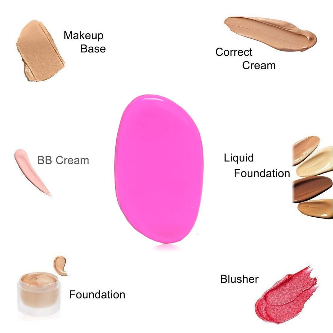 Ktdzone Ktdzone Washable Silicone Sponge Jelly Applicator for Cream Gel Foundation - Face Silisponge Cosmetic Beauty Makeup Tools Blender Red 4PCS