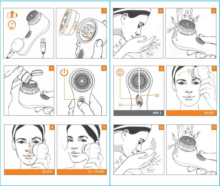 Clarisonic Clarisonic Mia 2 Face Scrubber, Sonic Gentle and Everyday Cleansing System-Pink