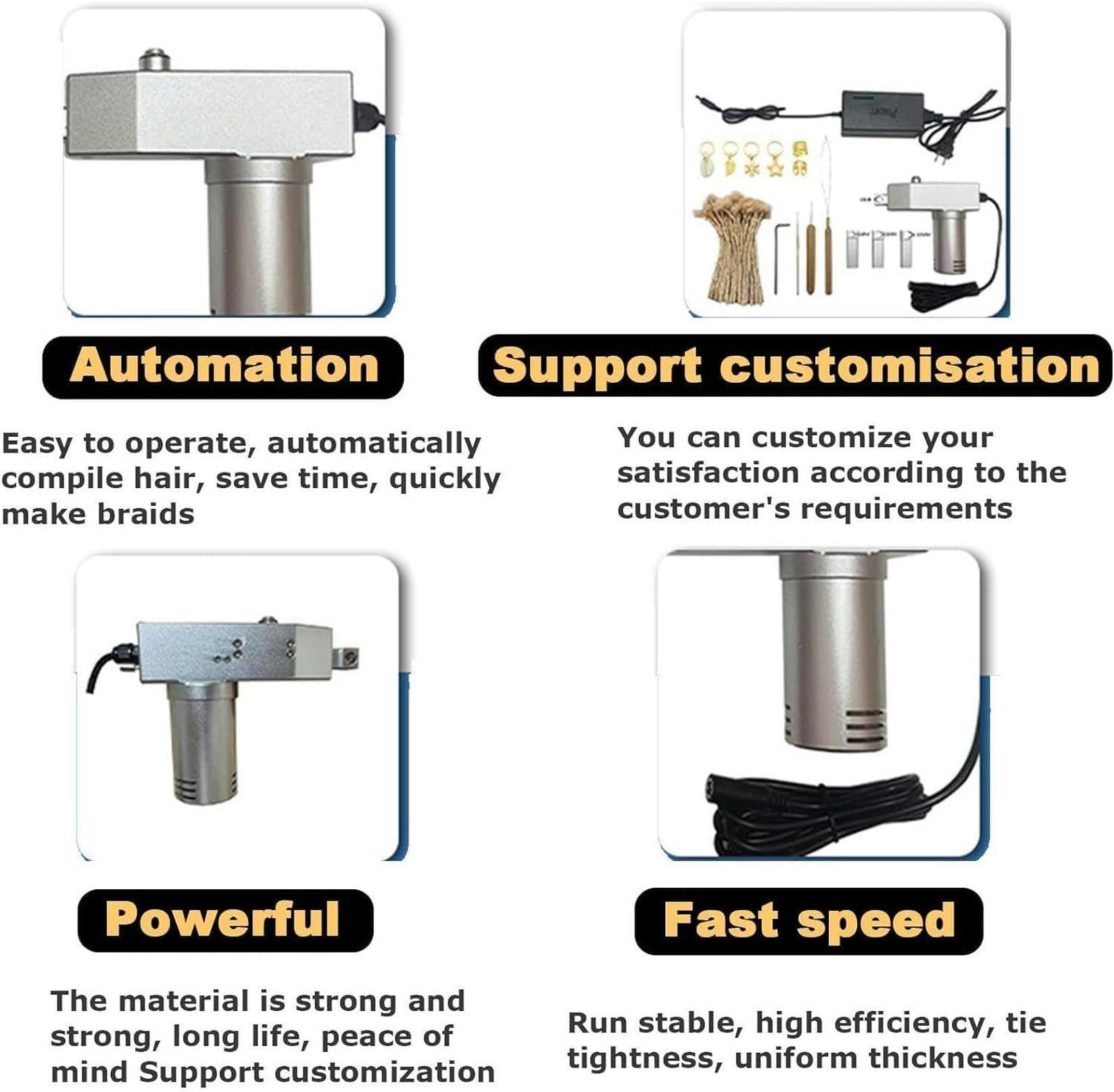 LGEOELIAS LGEOELIAS Instant Dreadlock Machine Can Be Directly Work On Head, Quick and Easy DIY Hair Extension Machine, Electric Instant Portable Machine for Dreadlocks -.