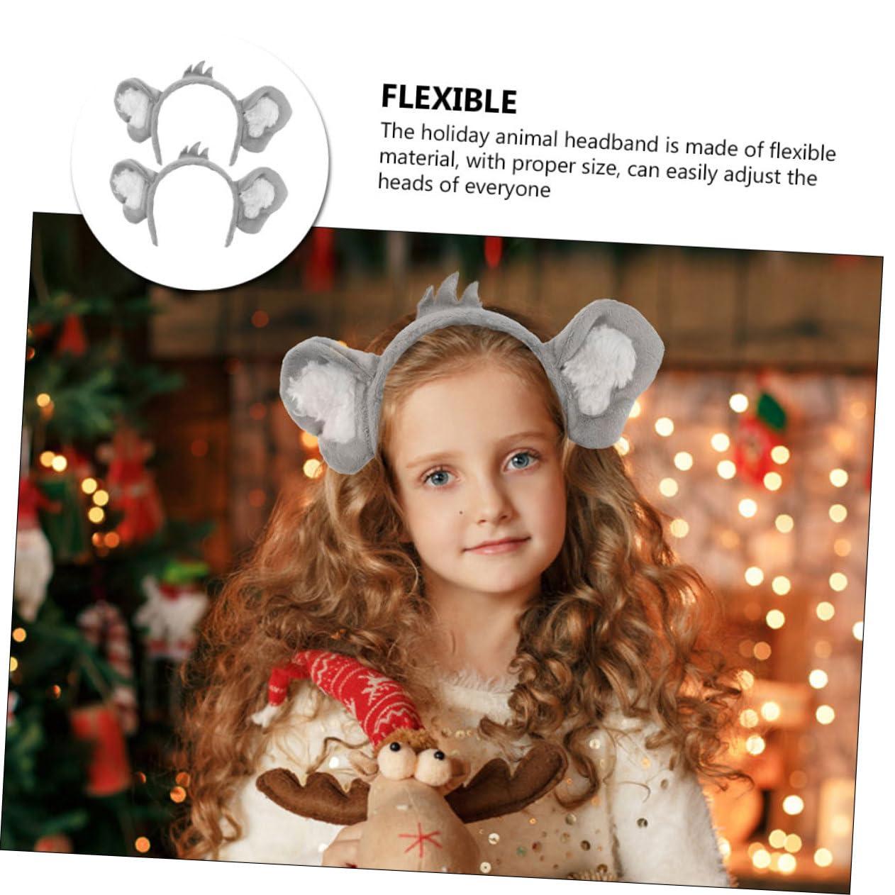 MAGICLULU MAGICLULU 2pcs Koala Ear Headband Cartoon Koala Headband Furry Animal Headbands Cute Koala Hair Hoop for Party Cosplay