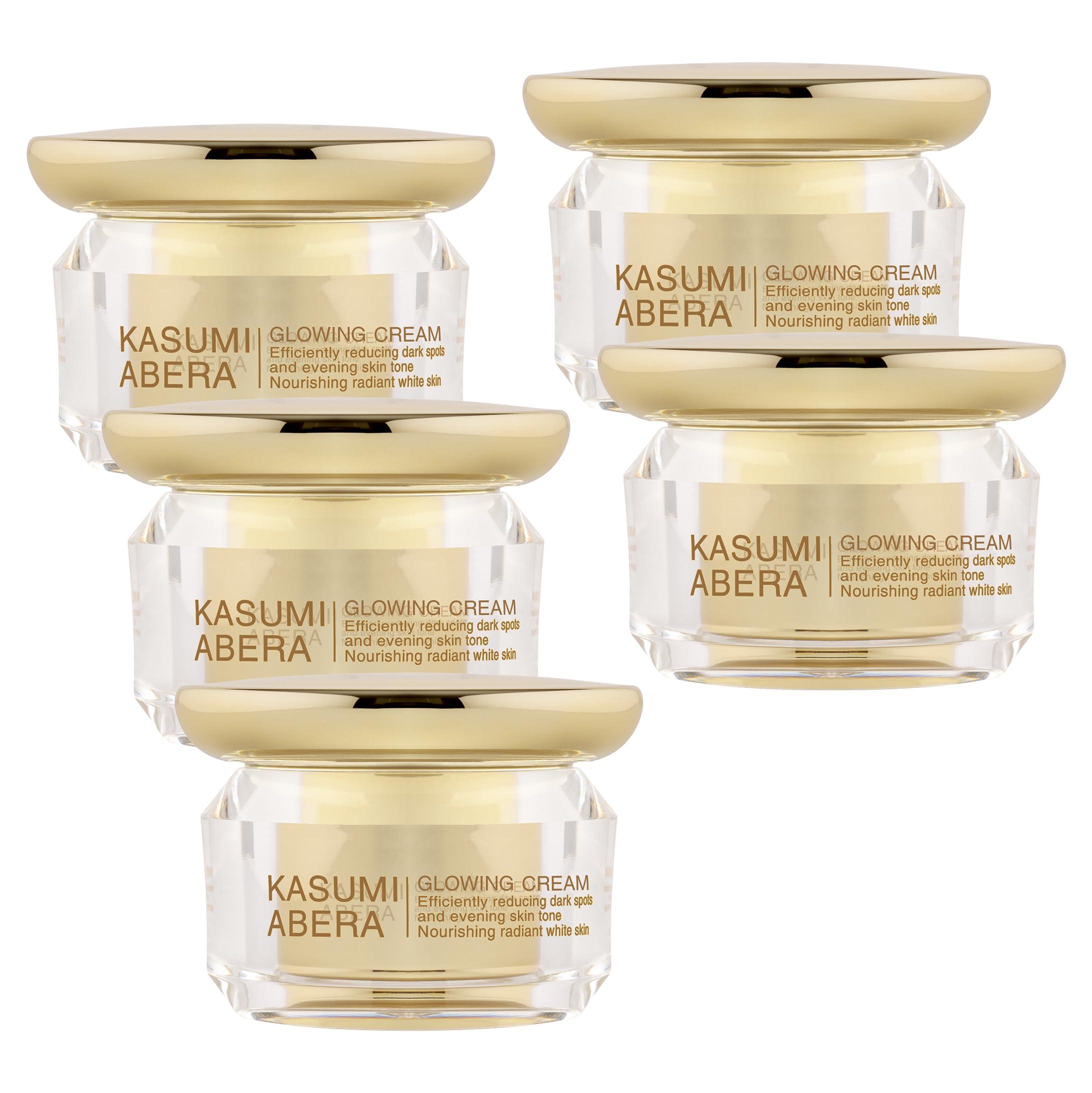 ABERA ABERA Kasumi Glowing Cream, Melasma Treatment with Niacinamide & HA, Dark Spot Remover For Face, Reduce Fine Lines, Wrinkles, Anti-aging, Red Ginseng Extract, Melasma Cream (0.7 Oz Per Item) (5 Boxes)