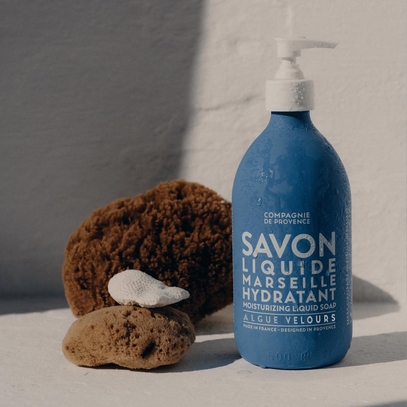 La Compagnie de Provence Compagnie de Provence Savon de Marseille Extra Pure Liquid Soap - Velvet Seaweed - 16.7 Fl Oz Glass Pump Bottle