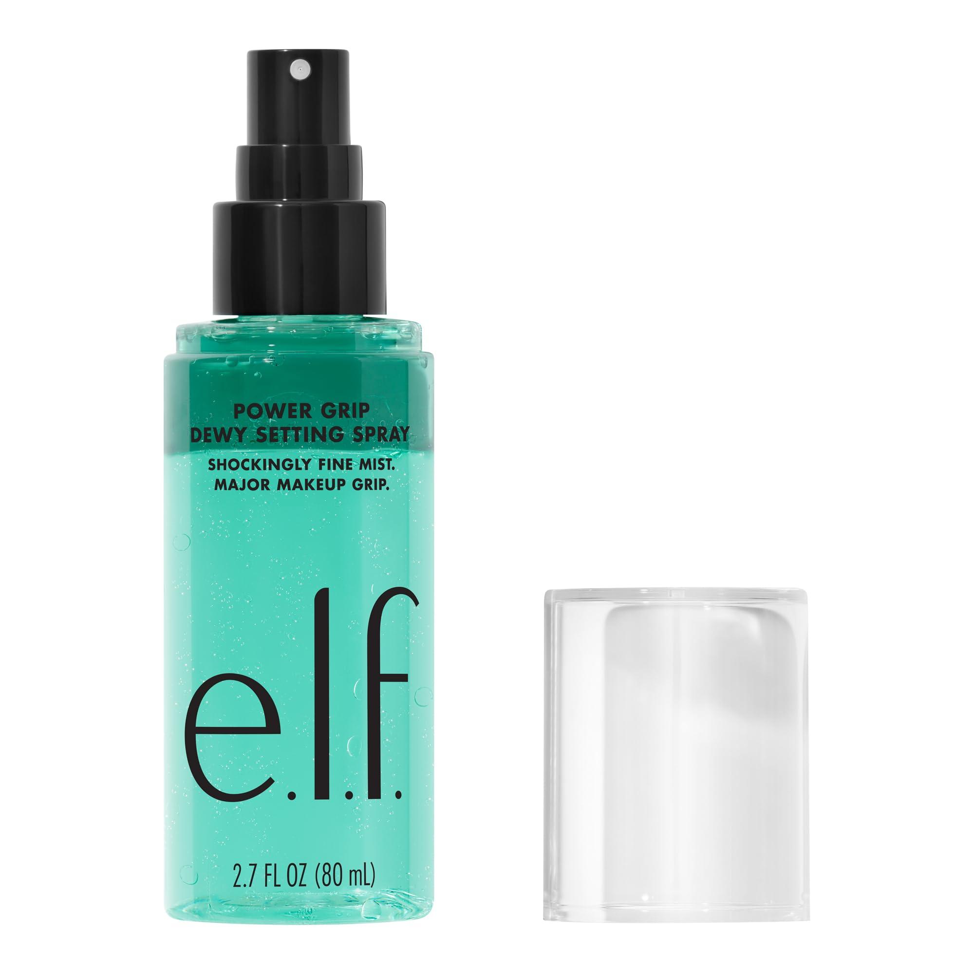 e.l.f. e.l.f. Power Grip Dewy Setting Spray, Ultra Fine Mist Made With Hyaluronic Acid, Grips Makeup For A Hydrated, Dewy Finish, Vegan & Cruelty-Free