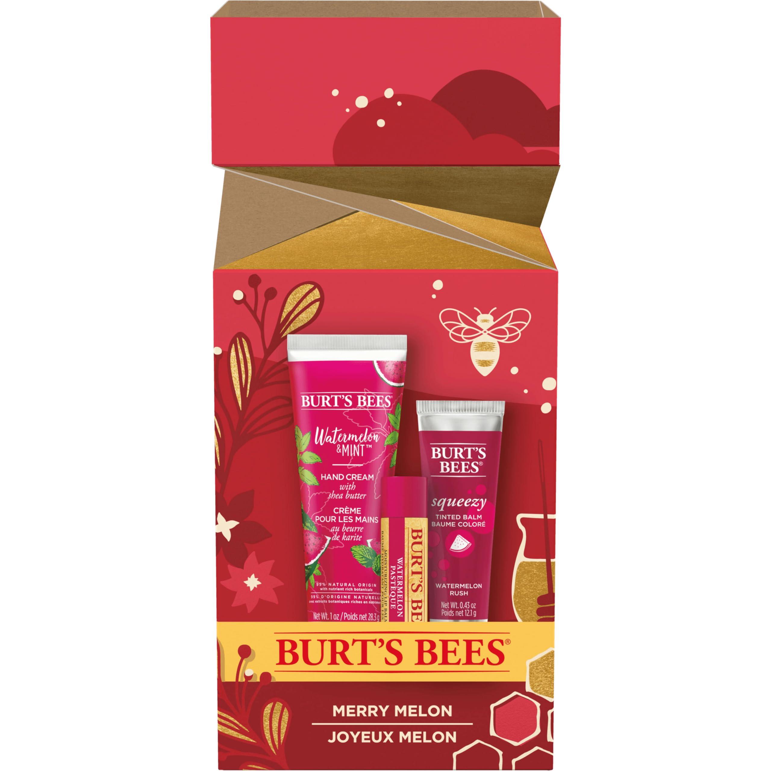 Burt's Bees Burt's Bees, 3 Lip Care Products, Squeezy Trio Tinted Lip Balm Set, Berry Sorbet, Sweet Peach & Watermelon Rush
