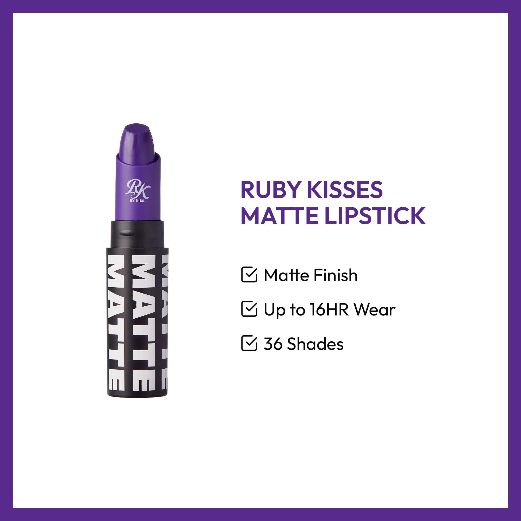KISS Ruby Kisses Ultra Matte Super Rich Lipstick 3.5g/0.12oz (RMLS18 PURPLE AFFAIR)