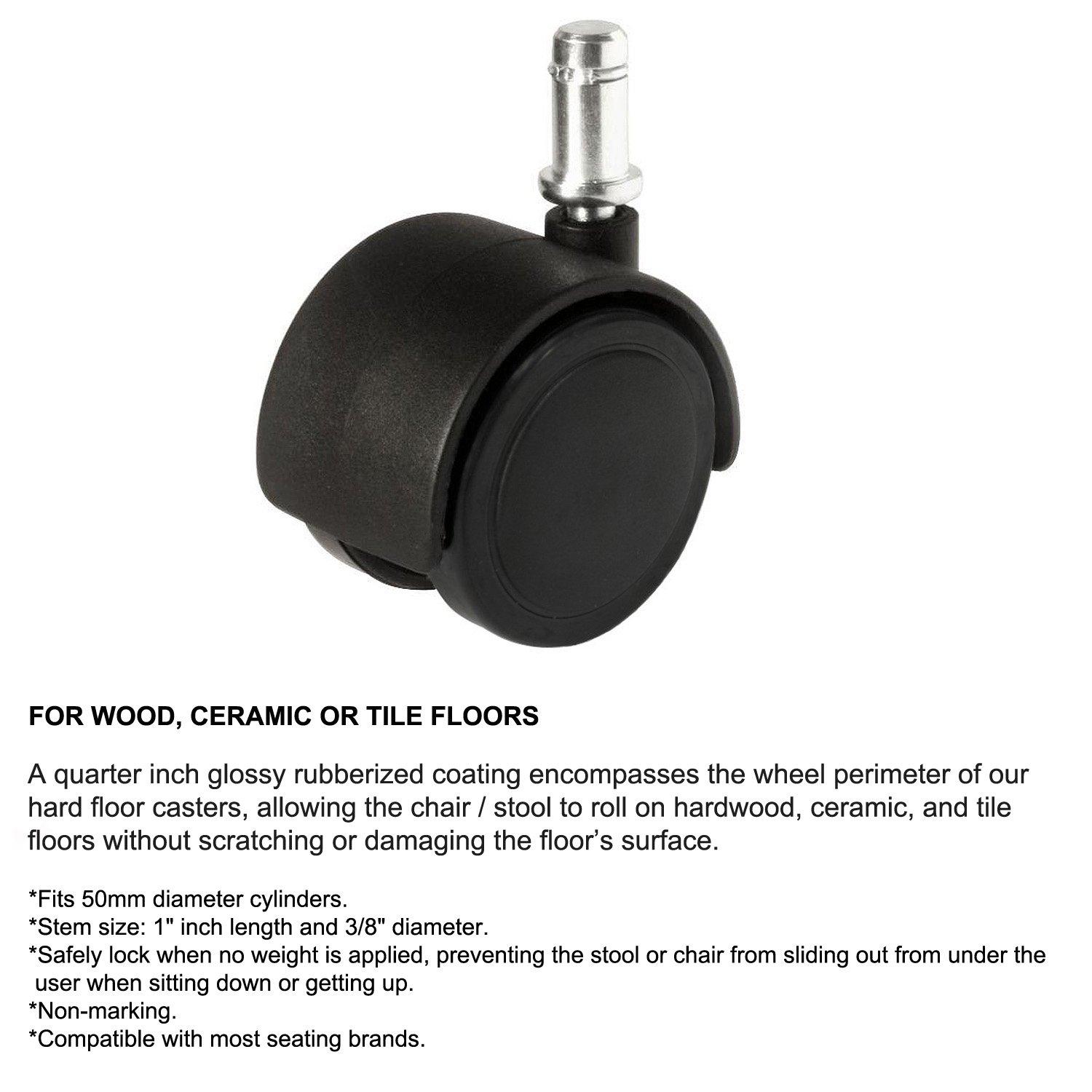 Perch Chairs & Stools Perch Stella Rolling Height Adjustable Salon & Spa Stool with Footring for Hardwood or Tile | Workbench Height 21-28.5 Inches | 300-Pound Weight Capacity | 12 Year Warranty (Newport Fabric)