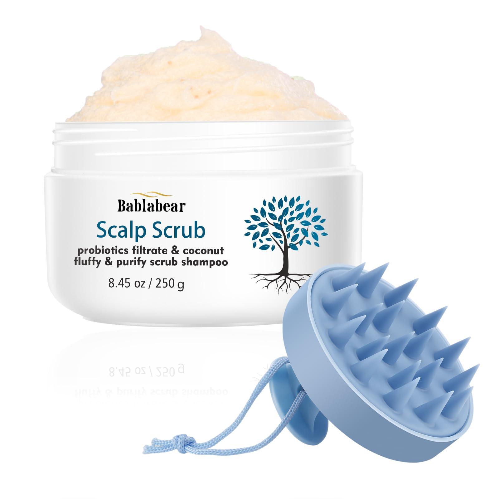 Bablabear Bablabear Scalp Exfoliator Scrub,Itchy Scalp Treatment for Dandruff,Hair Scrub, No Sulfate Hair Scrub To Soothe a Dry, Flaky,Scalp,Removes Buildup,Clarifying Shampoo With Scrubber