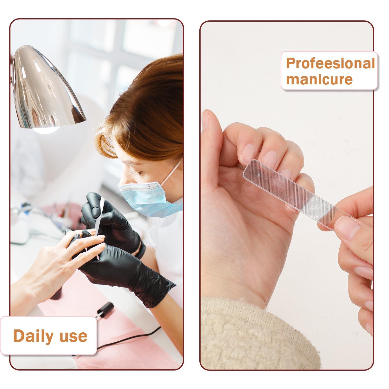 Xthrotsenk 6 Pack Nano Shiner Files Glass Nail Buffer Glass Nail File for Natural Nails, Nano Crystal Polishing Nail Files, Glass Nail File Buffing with Case, Professional Manicure Tools for Home Salon