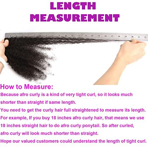 Luovce Luovce Clip in Hair Extensions Real Human Hair Afro Kinky Curly Natural Colour 8PCS 115-120 Grams 12 inches