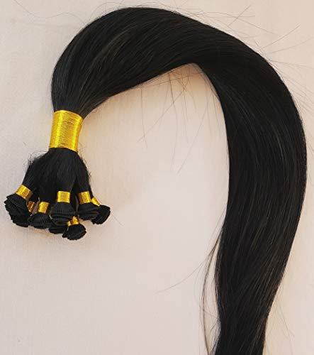Hair faux You Hair Faux You 20" Hand-Tied Weft Hair, 100 grams, 8 Bundles, Soft Silky Straight,100% Human Remy Weft Hair Extensions #1 Jet Black