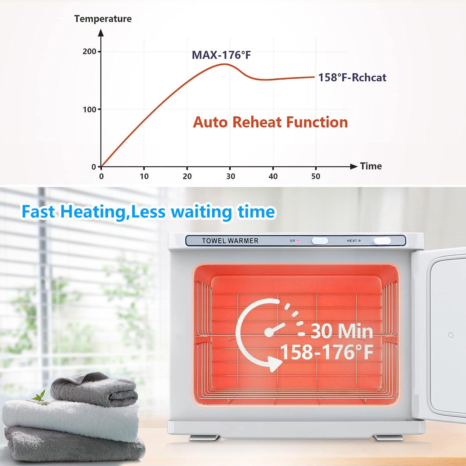 JXSDLIY JXSDLIY Hot Towel Warmer for Salon Beauty Bathroom Hot Towel Cabinet 2-in-1 Personal 8L Small Capacity owel Warmers Spa, Upgrade Fast Heating Towel Heater Towel Steamer (8L, White)