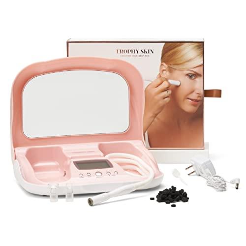 Trophy Skin Trophy Skin MicrodermMD - At Home Microdermabrasion Kit - Anti Aging and Acne Treatment - Contains Real Diamond and Pore Extractor Tips to Rejuvenate Skin and Reduce Acne Scars - Blush