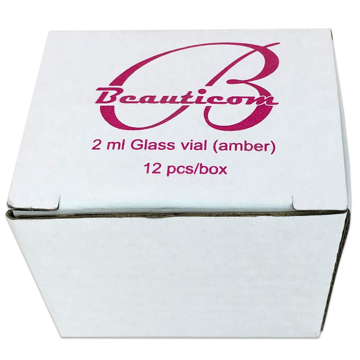 Beauticom Beauticom USA 5/8 Dram/2ML Amber Glass Vial for Lab Chemicals, Reagents, Serums, Oils and Other Liquids with Orifice Reducer and Dropper Top (Pack of 120 Pieces)