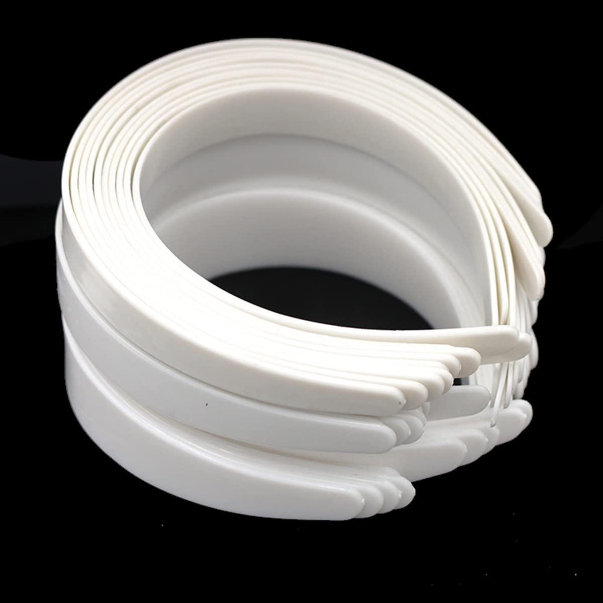 mollensiuer mollensiuer 20Pcs 1 Inch Plastic Hard Headband No Teeth Plain Headbands DIY Craft Headbands DIY Hair Bands Hair BandsAccessories for Girls Women, White
