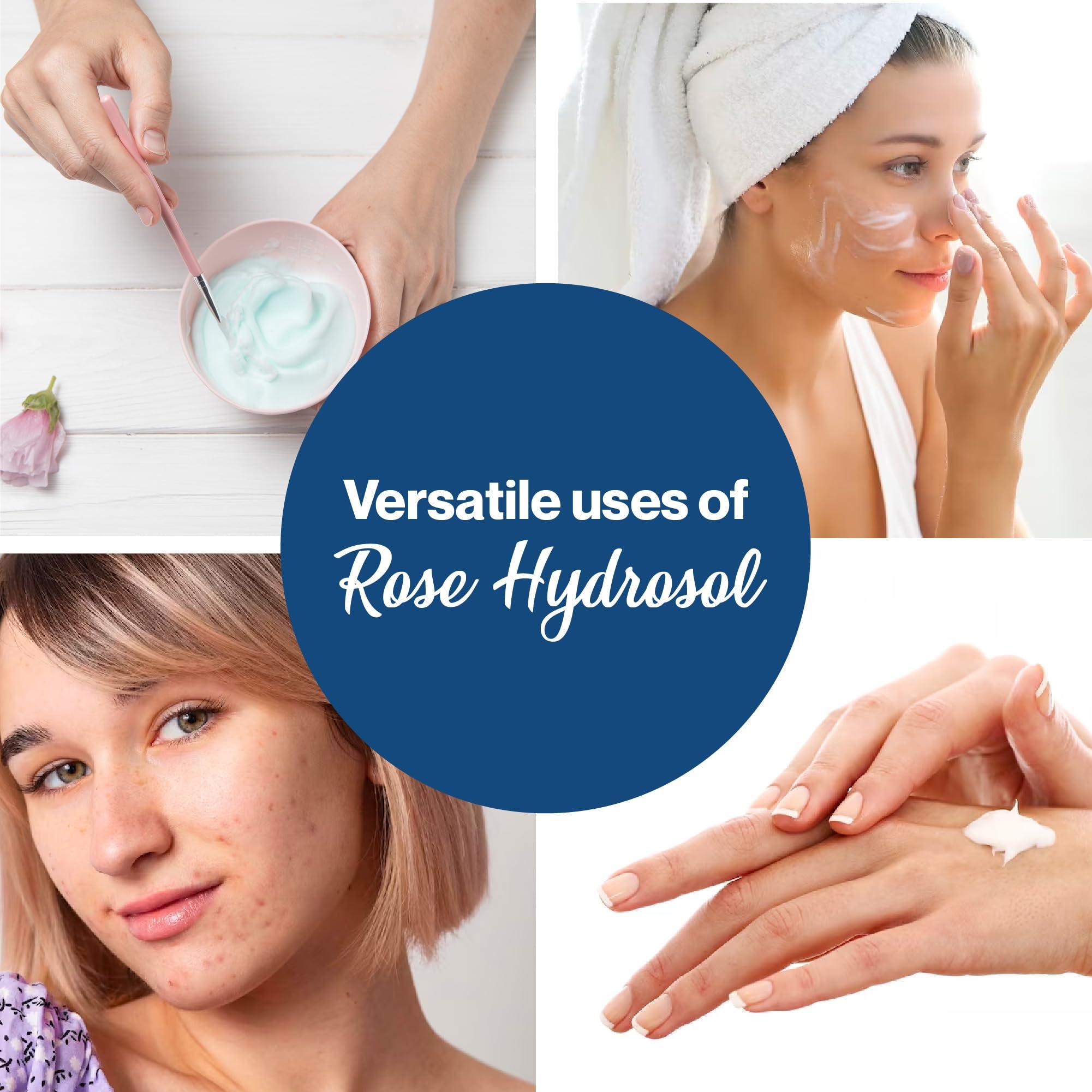 uh*Roh*Muh uh*Roh*Muh Pure Rose Hydrosol - 100% Natural & Pure Rose Water Hydrosol for Face & Body | Distilled Bulk Rosewater for Hair, Face and Skin - Sourced from Turkey - 16oz