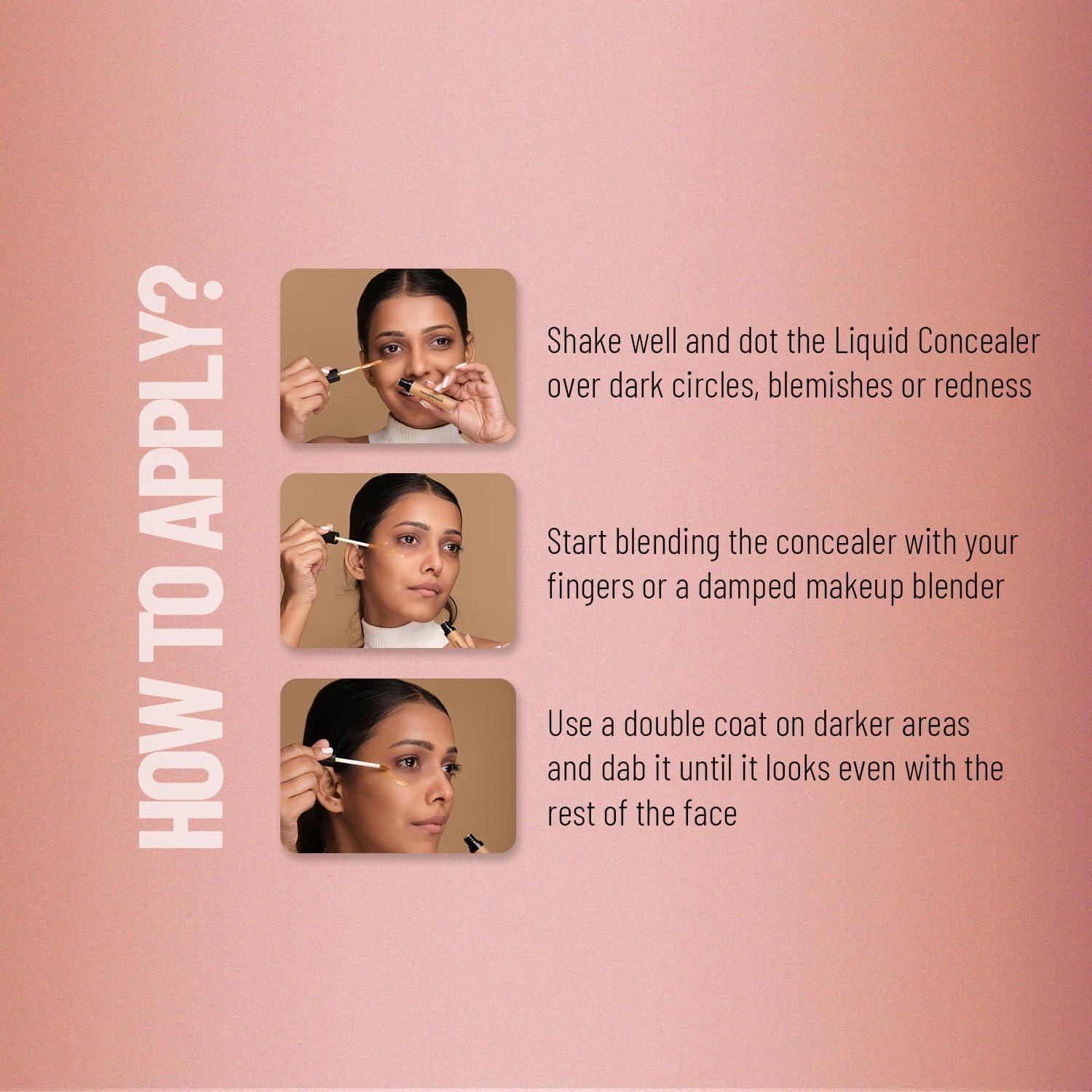 Sheltr Sheltr Liquid Light Weight Concealer With Full Coverage |Easily Blendable Concealer For Face Makeup With Matte Finish | Shade- Medium-Beige, 6G |