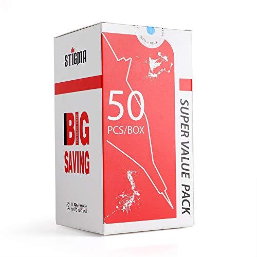STIGMA STIGMA Disposable Tattoo Cartridge Needles 50Pcs Assorted Sizes 5RS 9RS 5M1 7M1 9M1 11M1 5RM 7RM 9RM 11RM of Round Shader/Weaved Magnum/Round Magnum EN05-50KIT-D