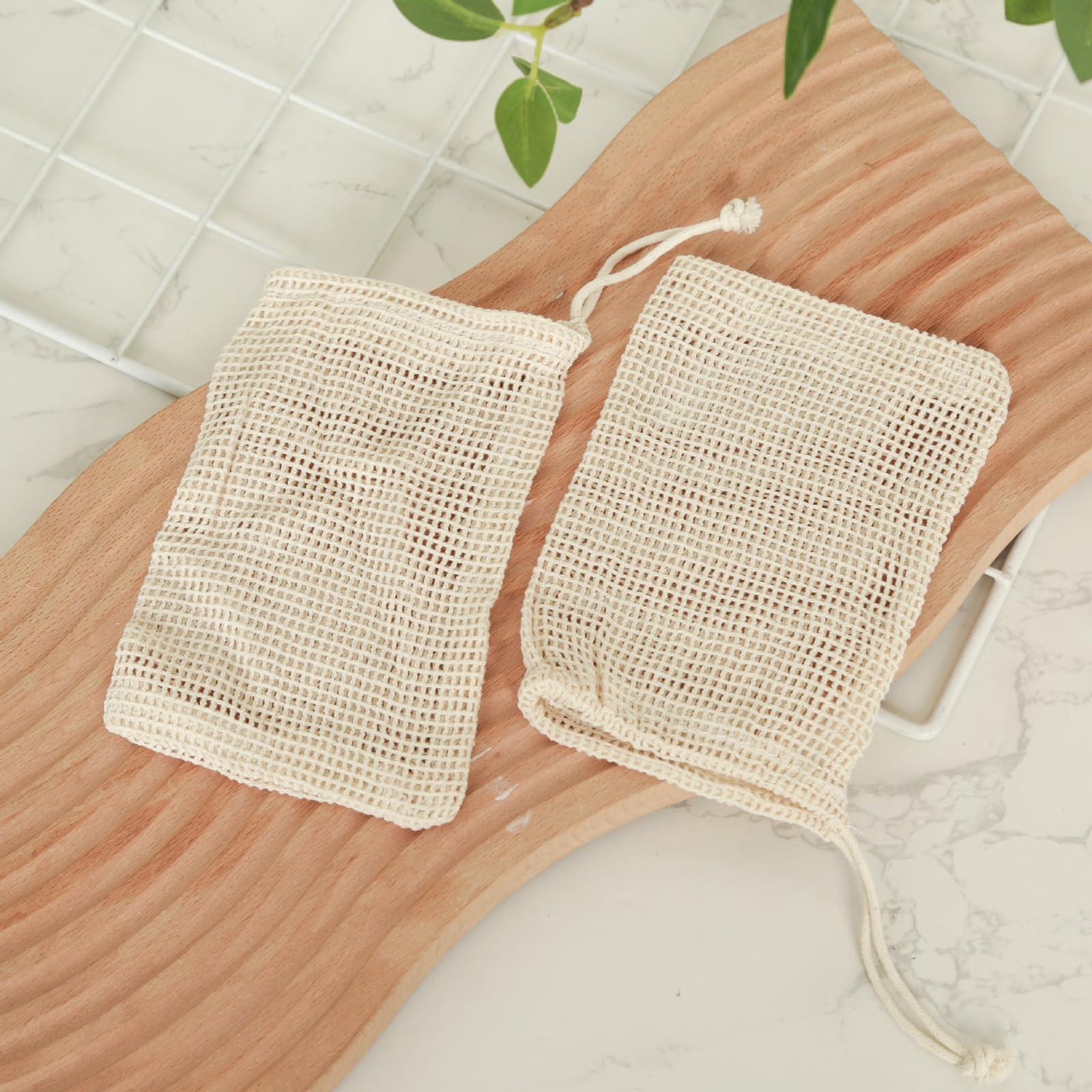 BFLCTTBD BFLCTTBD 5 PCS Soap Saver Bag Net Soap Pouch Exfoliating Soap Bags Handmade Mesh Soap Pouch Soap Sacks for Shower Drawstring Soap Loofah