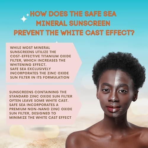 SAFE SEA Safe Sea Zinc Oxide Sunscreen SPF50 | Clear Mineral Face Sunscreen Without White Cast | Anti-Jellyfish Sting Protective Lotion | Coral Reef Safe | Travel Size - 2Oz (60ml), Pack of 2