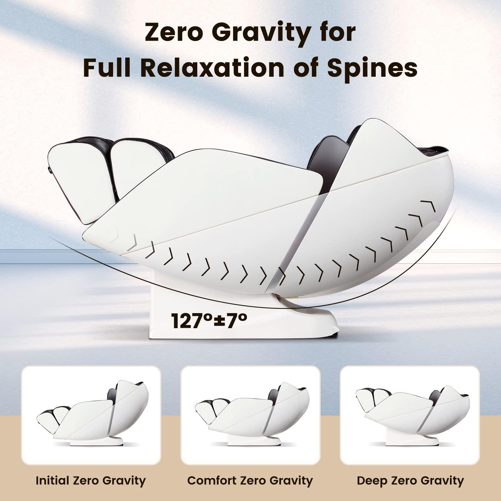 Giantex Giantex Full Body Massage Chair, Zero Gravity Massaging Chair with SL Track, Airbags, Foot Rollers, Shoulder Detection, Heating, Bluetooth, 12 Modes, Voice Control, Assembly-Free, Free Indoor Delivery