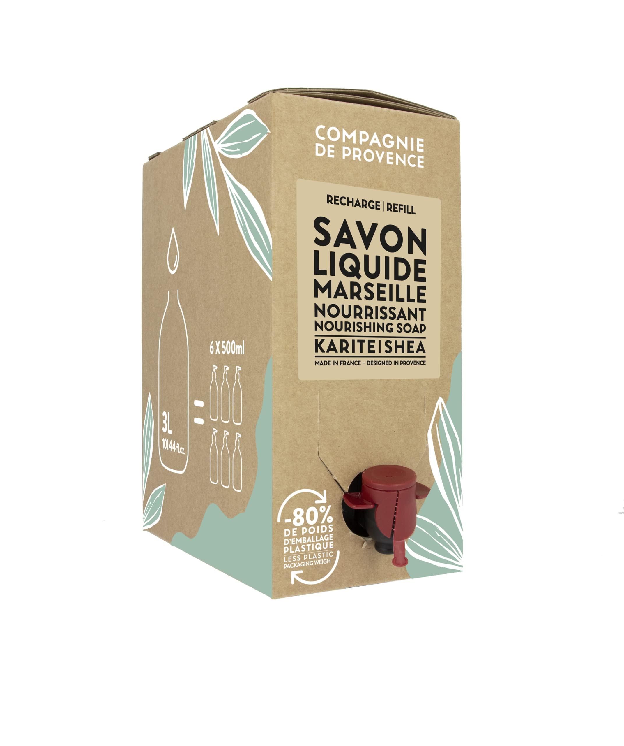 La Compagnie de Provence Compagnie de Provence Savon de Marseille Nourishing Liquid Soap, Karite (Shea Butter), 101.4 Fl Oz Eco Refill