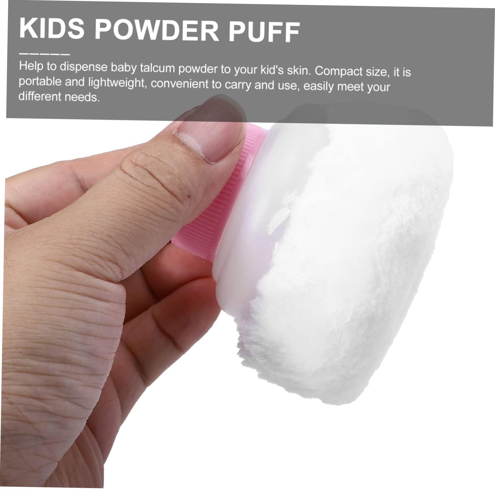 MAGICLULU MAGICLULU 4 Sets Talcum Newborn Body Powder Puff Handle for Easy Application Toddler Infant after Bath Plush Puff