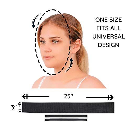 ikido Post Surgery Facial Compression Garment Chin Strap Band, Double Chin Face Wrap Tape, Jawline Exerciser, Face Slimmer, Jowl Tightening, Chin Lifting Belt (Black)
