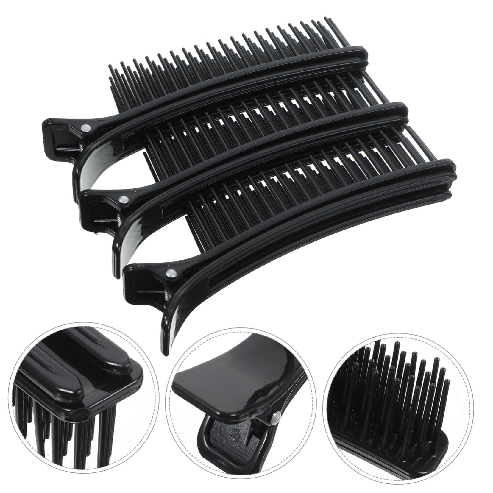 Angoily Angoily 12 Pcs Clips for Hair Salon Hair Styling Clips Hair Snap Clips Women Hair Stylist Clips Hair Straightener Comb Curler Hair Rollers Hair Clips for Styling Sectioning Plastic Black