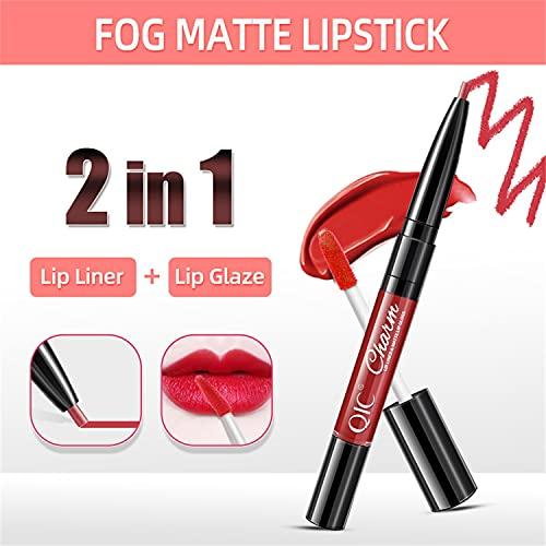 Mllkcao Mllkcao Lip Gloss Double Lip Enamel Pencil Lip Line Pen Non Stick Cup Matte Lipstick, 3ml