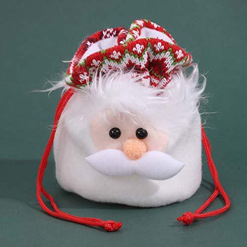 Bomine Bomine Christmas Drawstring Goodie Bags Santa Xmas Gift Reusable Goody Bags Tree Decorations Party for for Adult and Children (Beard)