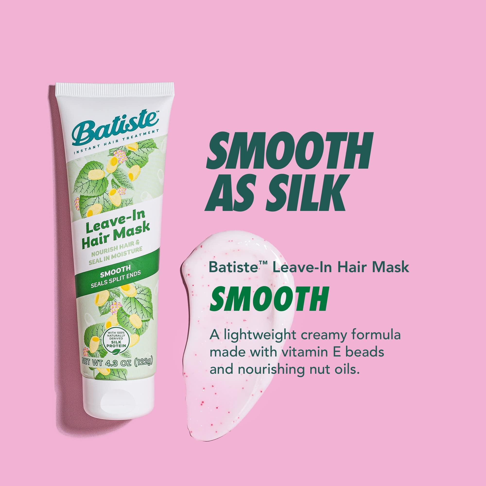 Batiste Batiste Heat Protectant For Hair & Leave In Conditioner Hair Mask, Repair and Restore Formula, Hair Conditioner for Dry or Wet Hair, Infused with vitamin E for Enhancing Haircare, 4.3oz. (Pack of 2)