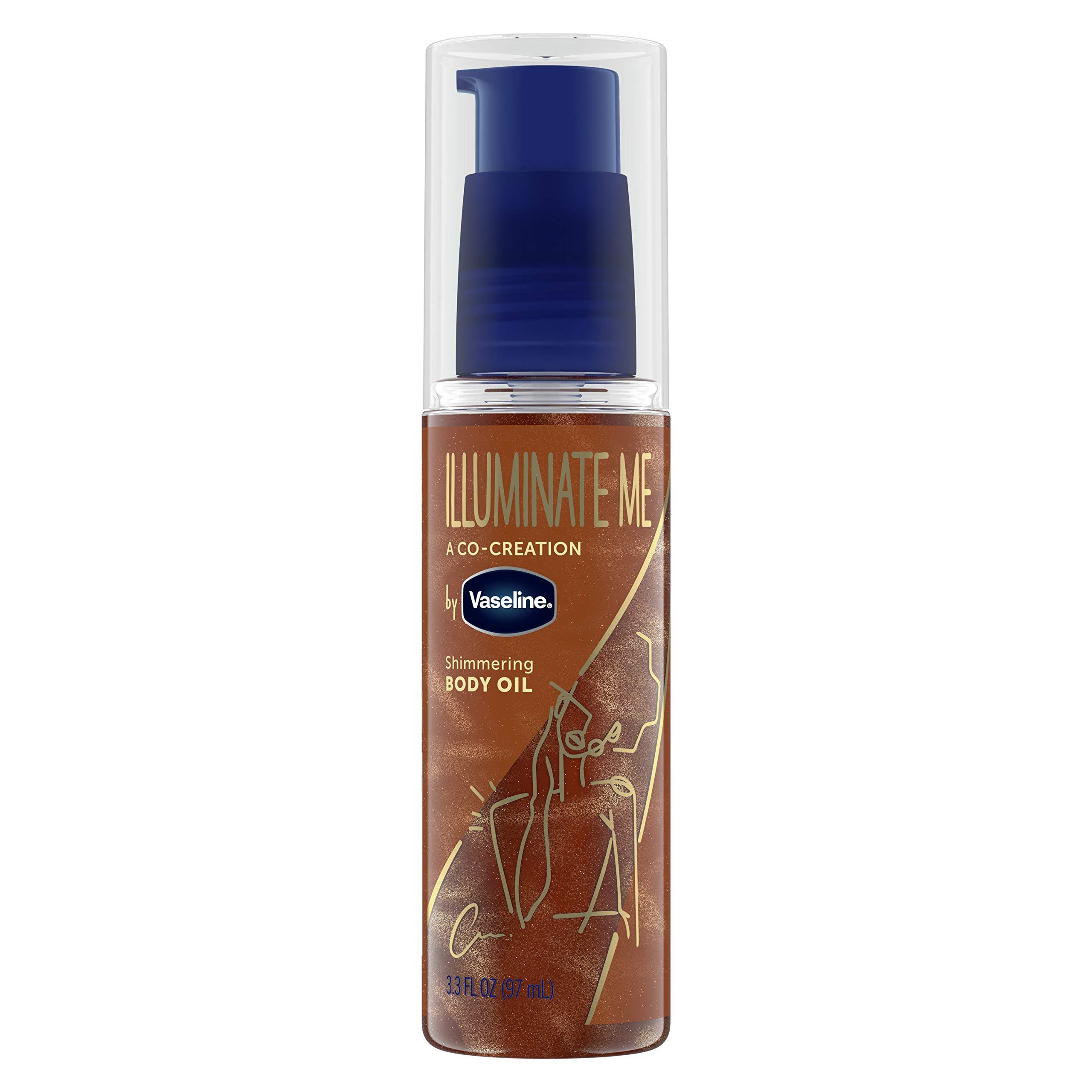 Vaseline Vaseline Illuminate Me Shimmering Body Oil Created for Melanin Rich Skin, Illuminates Skin with Finishing Touch of Shimmer for Glowing Skin 3.3 oz