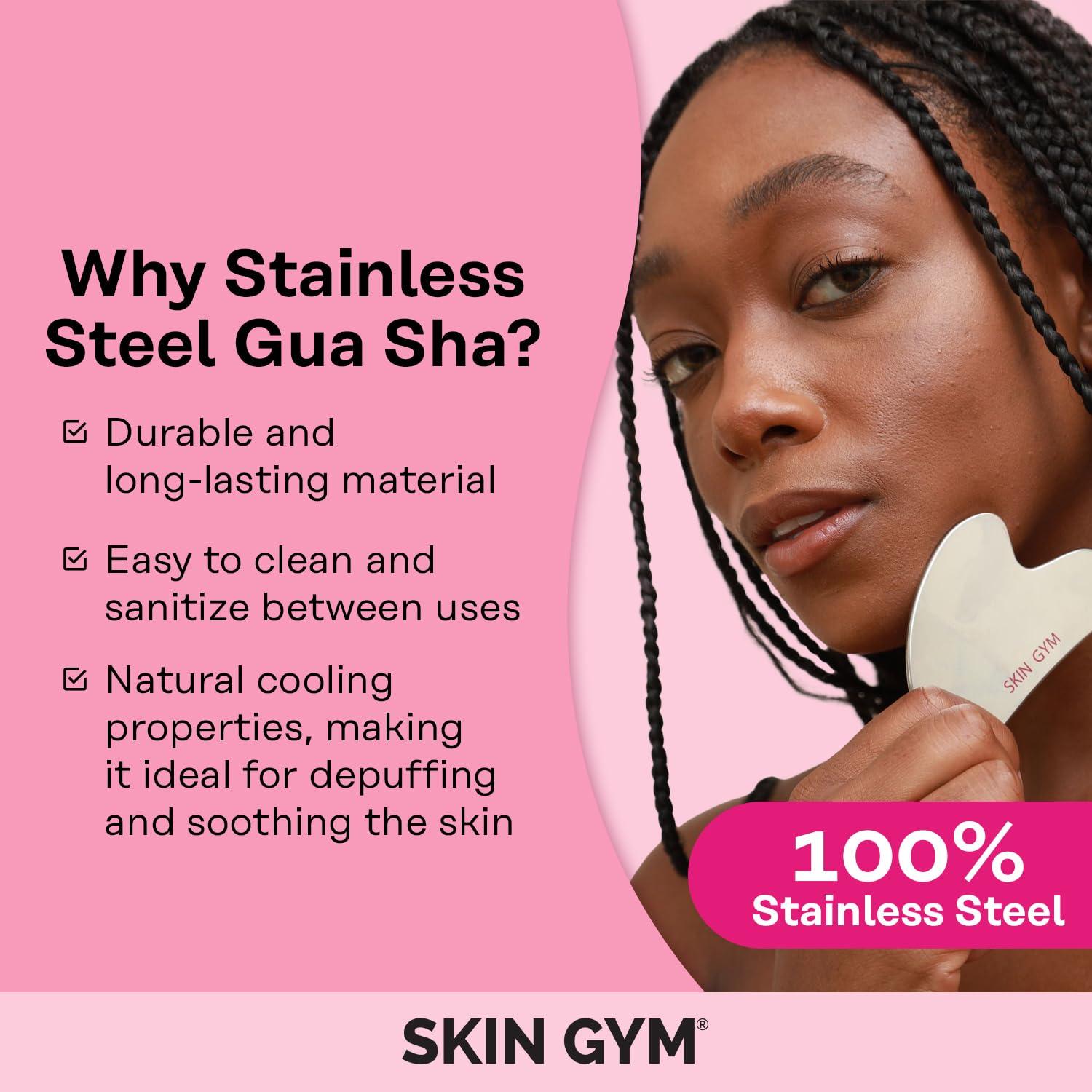 SKIN GYM SKIN GYM Cryo Stainless Steel Sculpty Heart Gua Sha, Cooling Facial Massage Tool for Sculpting and Relaxation