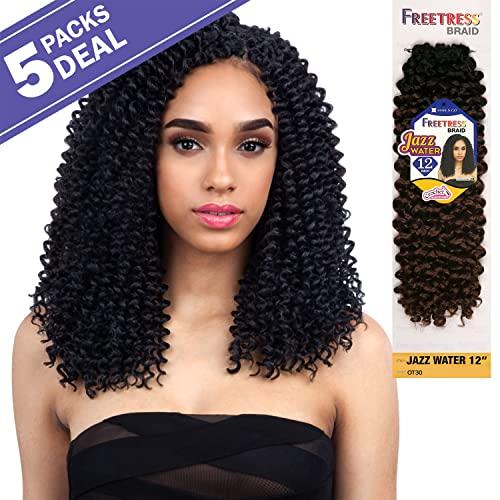 FreeTress Braids FreeTress Braids Synthetic Hair Crochet Braids Jazz Water 12inch (5-pack, 1B)