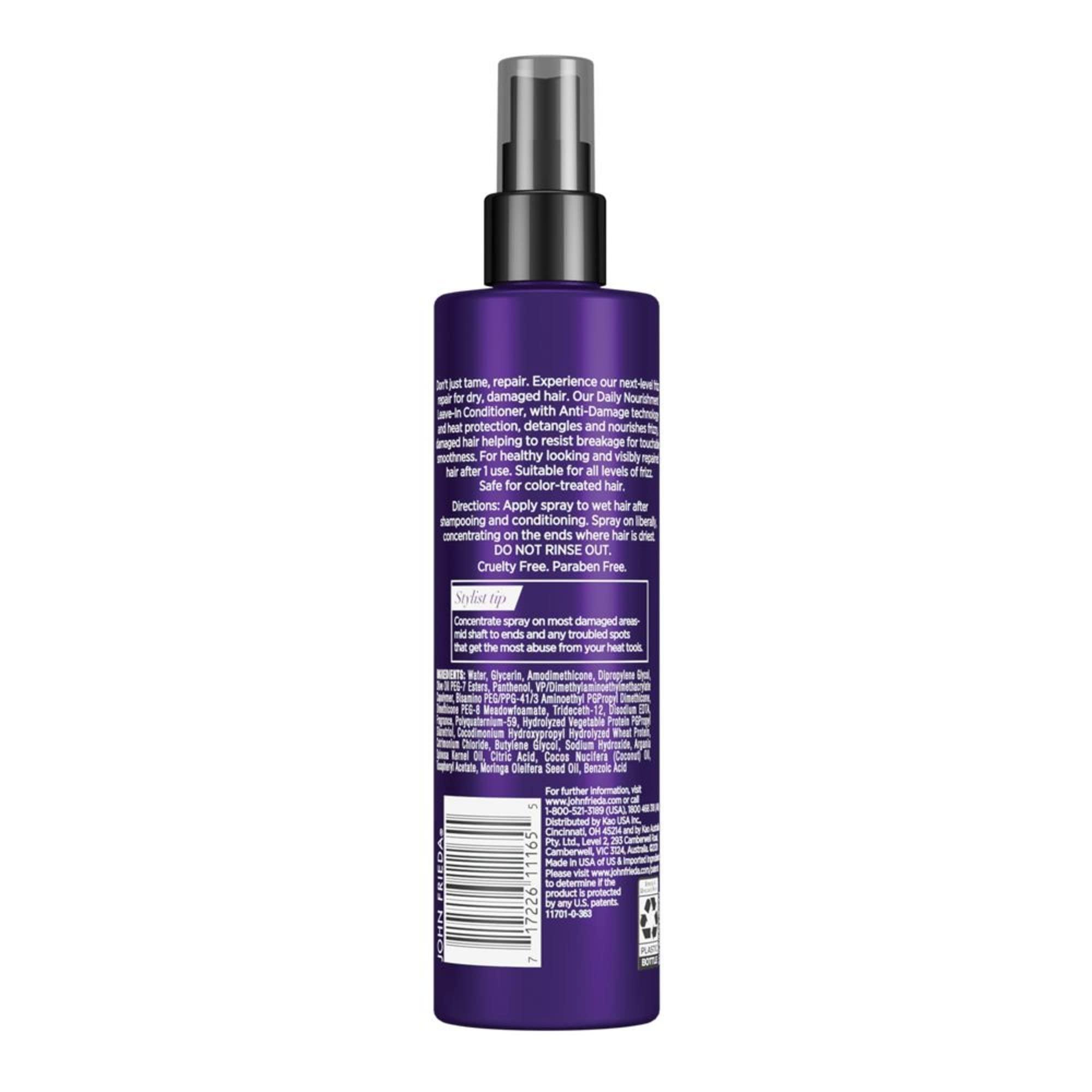 John Frieda John Frieda Frizz Ease Daily Nourishment Leave-In Conditioner, Detangles Frizzy, Damaged Hair, Reduces Breakage, Protects Against Heat, with Vitamins A, C, E & Green Tea Extract, 8 Oz