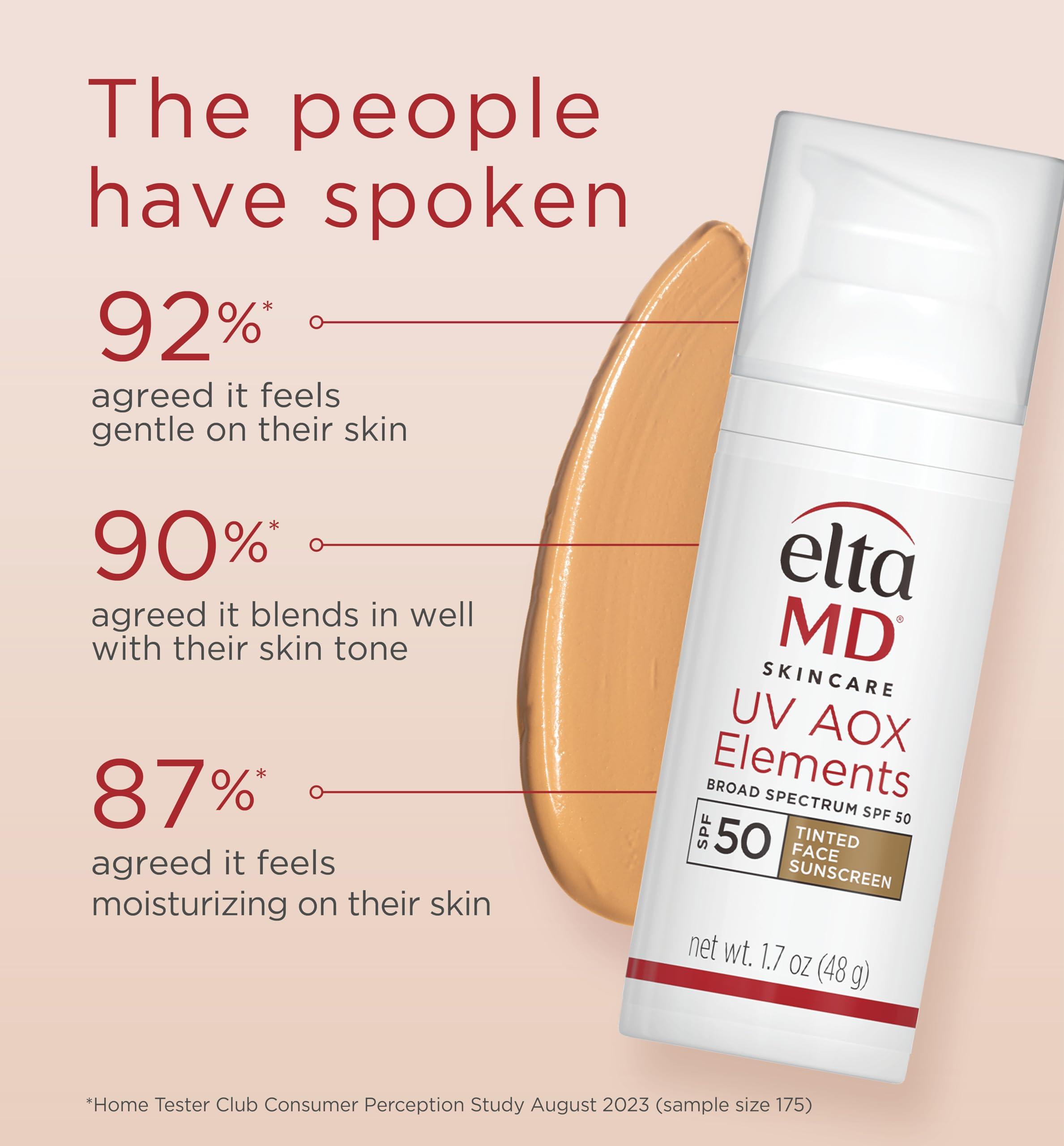 EltaMD EltaMD UV Elements Tinted Moisturizer with Broad-Spectrum SPF 44, Mineral Face Sunscreen, Water-Resistant, Oil-Free, Face Moisturizer 2.0 oz Airless Pump (2 pack)