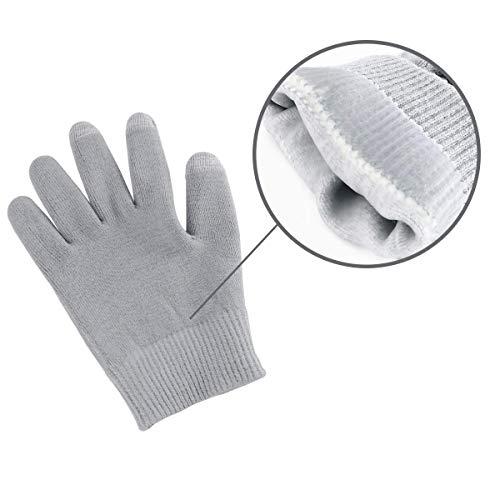 AnHua AnHua 1 Pair Gel SPA Moisturizing Gloves Soft Cotton Moisturizing Whitening Exfoliating Foot Mask Smooth Skin Care Dry Treatment (Gray)