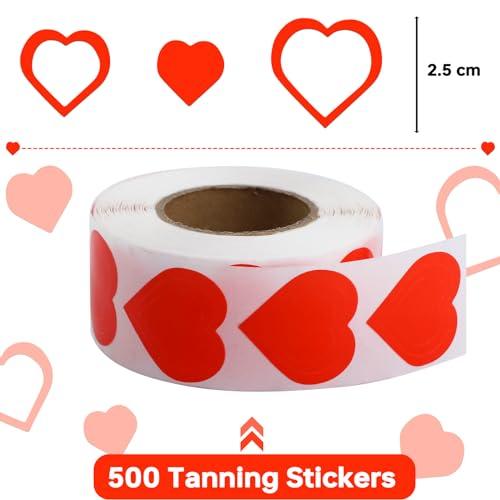 OIFEN Roll of 500 Pieces Tanning Stickers, Sunbathing Tattoo Body Stickers Self Adhesive for Indoor Tanning Beds