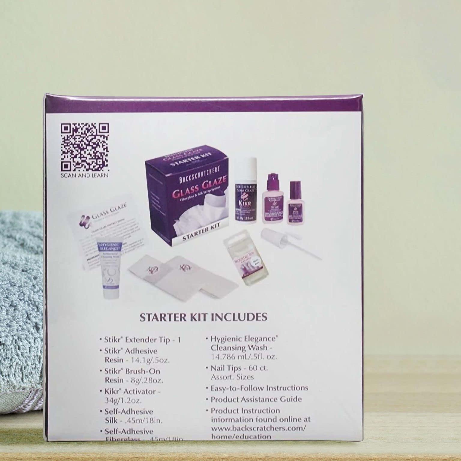 BACKSCRATCHERS Backscratchers Extreme Glass Glaze Fiberglass and Silk Wrap Starter Kit - Broken Nail Repair for Healthy Nail Growth